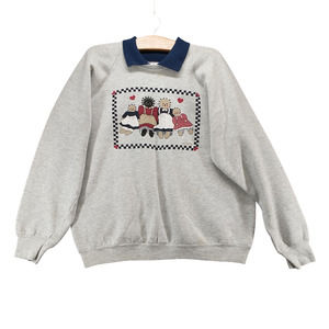 Fruit of the Loom Sweatshirt Gray XL Bears Granda Cottagecore Pullover Vintage